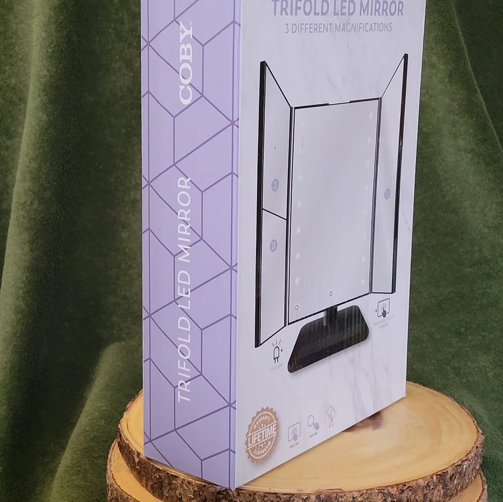 NEW Coby Trifold LED Mirror